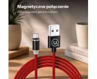 USAMS Kabel magnetyczny U-Sure microUSB1m 2,1A pleciony czerwony - 1569002 - zdjęcie 2
